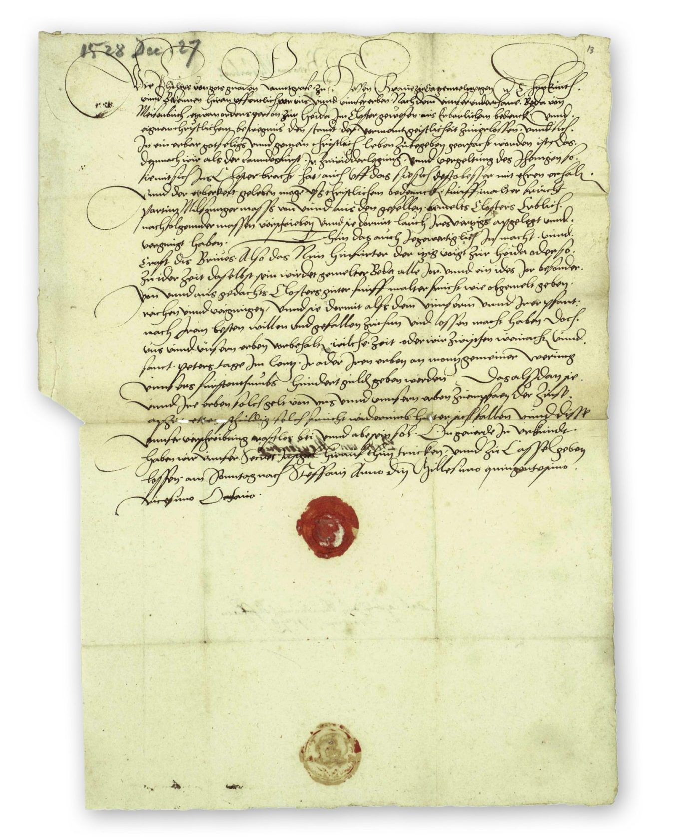 Abfindung für Beda von Meisenberg, 1528